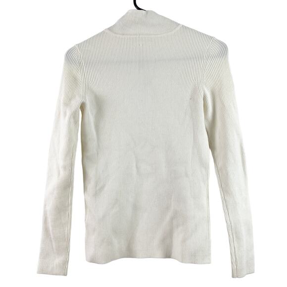 NWT Lovers + Friends Niko Keyhole Cutout Mock Turtleneck Sweater Ivory Large - Picture 9 of 9